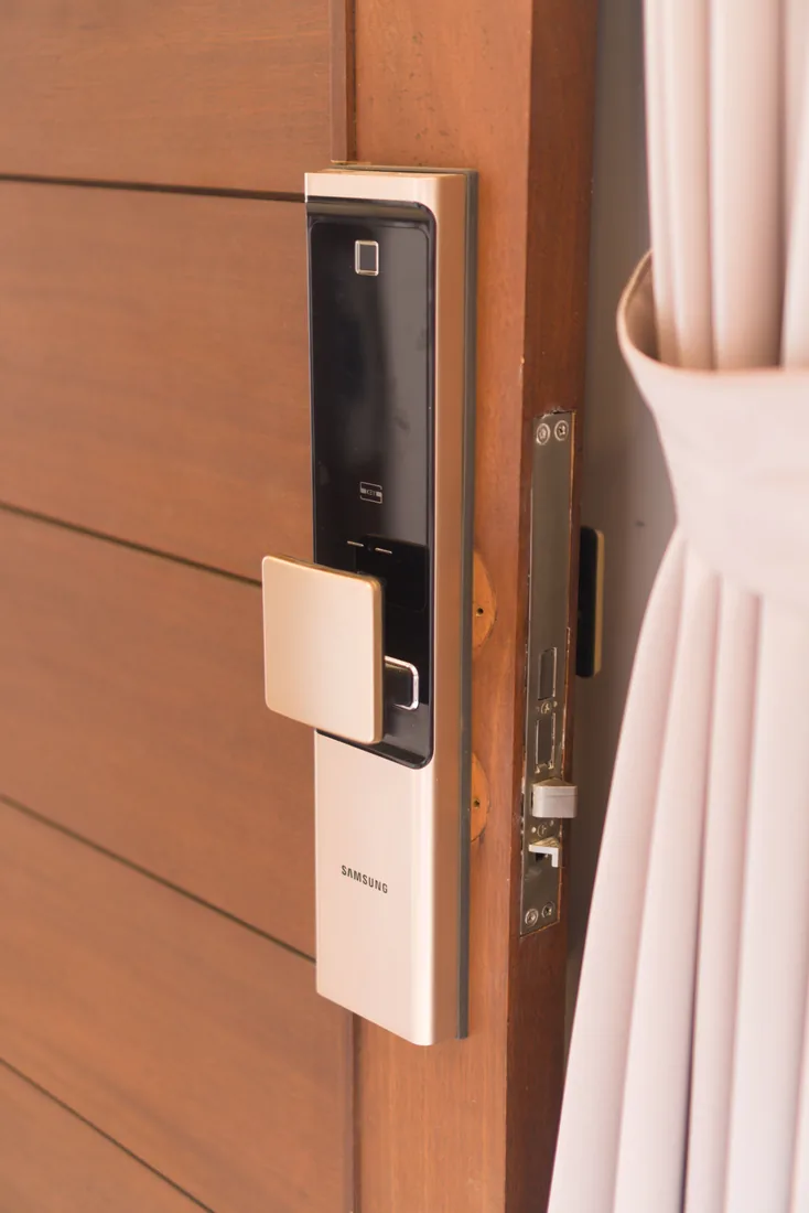 Smart lock fitted to a residential front door