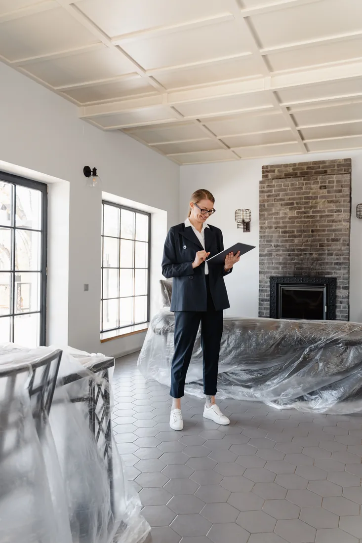 Property manager inspecting a vacant unit